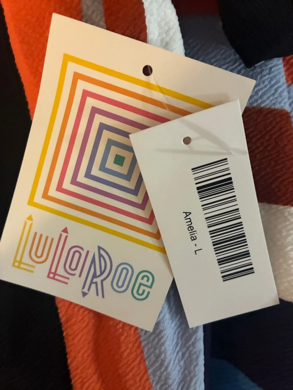 LuLaRoe Striped Midi Dress in Pink, Blue, Red, Black - Picture 5 of 6